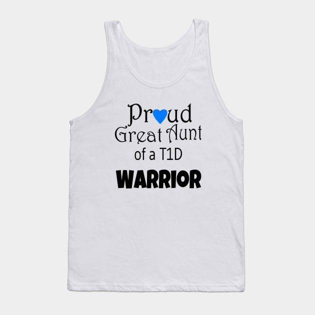 Proud Great Aunt - Black Text - Blue Heart Tank Top by CatGirl101